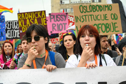 Povorka ponosa Sarajevo, Bosna i Hercegovina, 24. juni 2023.: Povorka ponosa. Borba za LGBTIQ prava i slobode. Protest.
