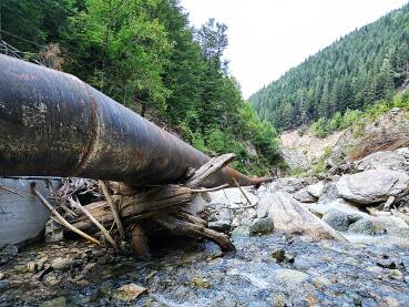Devastacija nakon bujičnih poplava 04.10.2024. na kamenolomu Radava, na rijeci Željeznici u općini Kreševo.