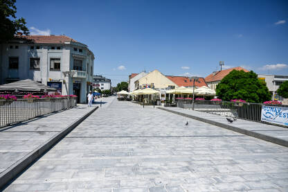 Vukovar, Hrvatska: Ulice i zgrade u centru Vukovara.
