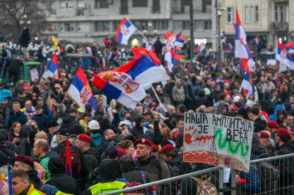 Studenti i građani traže pravdu za poginule tokom pada nadstrešnice u Novom Sadu. Veliki studentski protest 15. mart 2025. godine.
