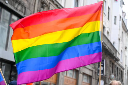 LGBTIQ zastava. Povorka ponosa. LGBTIQ zastava. Povorka ponosa.