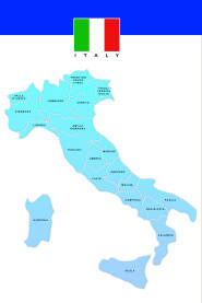 Ilustracija političke karte - mape Italije sa regijama i provincijama izolovana na bijeloj pozadini Mapa Italije sa ucrtanim granicama regija i provincija