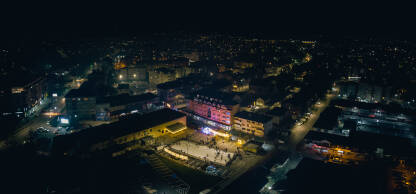 DJI_0984-Pano Grad Modriča noću, klizalište u Modriči, zimski grad