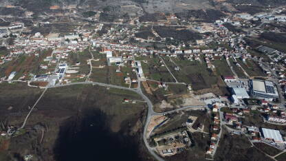 Panorama Gruda. Grude iz zraka. Općina Grude, snimljena dronom.
