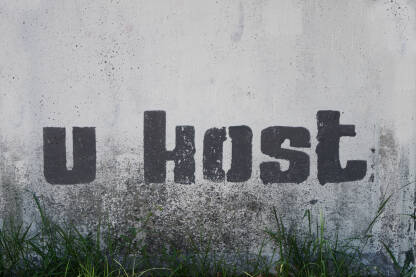 Grafit navijača fudbalskog kluba Željezničar na bijelom zidu.