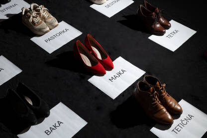 Ženske cipele i natpisi majka, baka, sestra, kćerka, tetka... 

Fotografija besplatna za ilustrovanje medijskih sadržaja o nasilju, svako drugo korištenje je zabranjeno.

Autor: Amel Uzunović