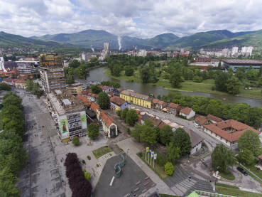 Zenica Grad Zenica iz zraka, centar grada.