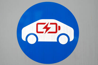 Električni automobili Simbol za punjenje električnih automobila. Znak stanice za punjenje hibridnih i električnih auta.