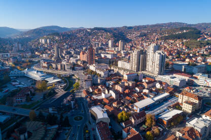 Užice, panorama iz vazduha Užice, panorama iz drona, Srbija, Serbia