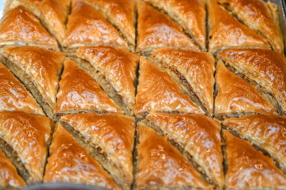 Baklava. Ukusni kolači u slastičarni. Baklava. Ukusni kolači u slastičarni.