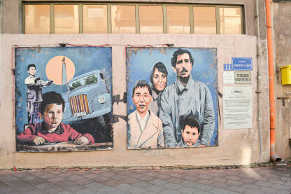 Mural u Zvorniku Mural na pošti u Zvorniku posvećen filmu "Otac na službenom putu". Rad slikarske radionice Paleta.