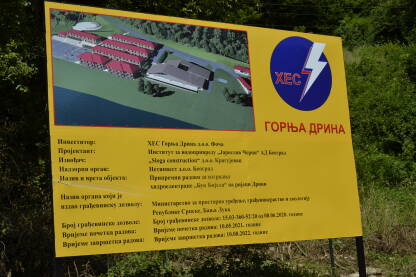 Tabla na gradilištu HE Buk Bijeka Tabla na gradilištu HE Buk Bijeka