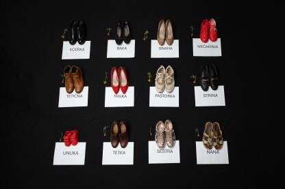 Ženske cipele i natpisi majka, baka, sestra, kćerka, tetka... 

Fotografija besplatna za ilustrovanje medijskih sadržaja o nasilju, svako drugo korištenje je zabranjeno.

Autor: Amel Uzunović