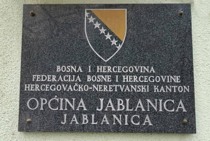 Općina Jablanica Tabla sa natpisom. Općina / opština, Jablanica, BiH.