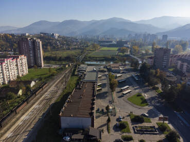 Autobuska stanica u Zenici, snimak dronom.