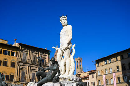 Firenca, Italija: Neptunova fontana Firenca, Italija: Neptunova fontana na Piazza della Signoria.