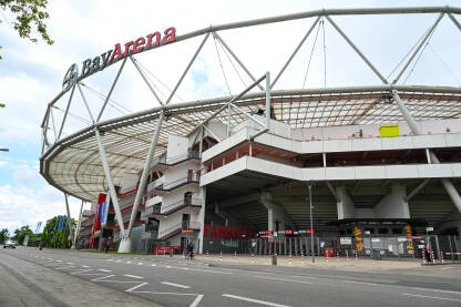 BayArena, nogometni stadion BayArena, nogometni stadion. Domaći teren bundesligaša Bayer. Nogometni klub Bayer. Leverkusen, Njemačka. Bundesliga.