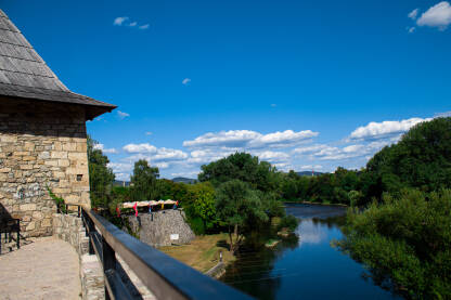 Tvrdjava Pogled na rijeku Vrbas, sa tvrdjave Kastel. Banja Luka.