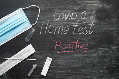 Kućni test za Korona virus Kućni test za Korona virus sa pozitivnim rezultatom.