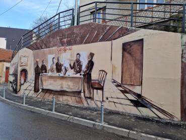 Večera kod Stanka Nikolića mural u Zvorniku