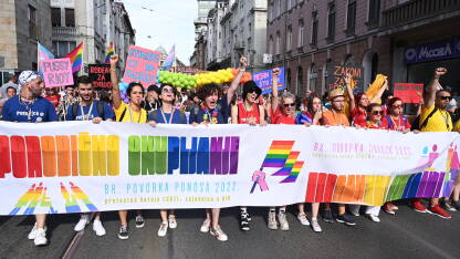 Povorka ponosa Povorka ponosa 2022., Sarajevo, Bosna i Hercegovina. LGBTIQ protest.