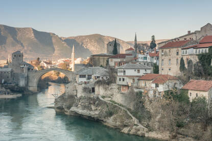 Old Bridge in Mostar Mostar, panorama Neretva, Stari most