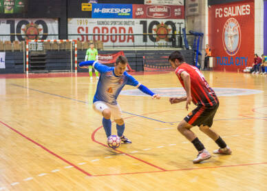 Duel igrača u futsal ligi Bosne i Hercegovine.