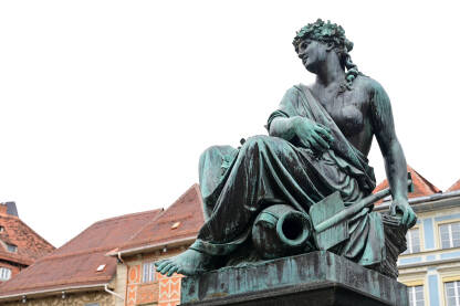 Erzherzog Johann Brunnen fontana u Gracu, Austrija Ukrašena fontana u centru grada Graza u Austriji.