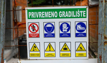 Znak: Privremeno gradilište Znak: Privremeno gradilište. Simboli upozorenja.