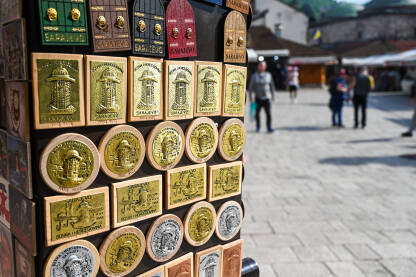 Sarajevo, BiH. Suveniri na Baščaršiji. Sarajevo, BiH. Suveniri na prodaju na Baščaršiji.
