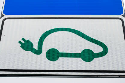 Stanica za punjenje električnih automobila. Parking rezervisan za električne automobile. Stanica za punjenje.