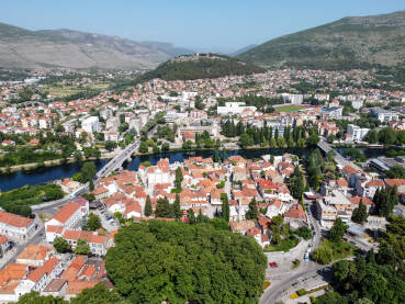 DJI_0044-2 Trebinje, Bosna i Hercegovina. Stari grad u Trebinju, jedan od najljepših gradova u BiH. Rijeka Trebišnjica. Stari grad, snimci dronom.