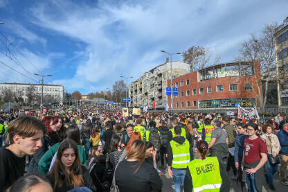 Studentski protesti u Srbiji. Studenti blokiraju Autokomandu u Beogradu 27.01.2025.
