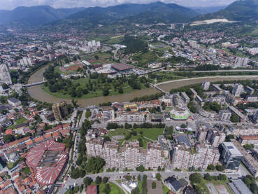 Zenica Grad Zenica iz zraka, centar grada.