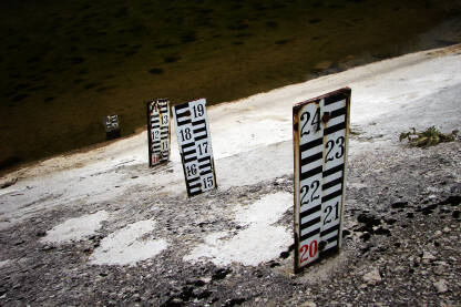 Letvica za mjerenje nivoa vode u rijeci