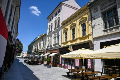 Vukovar, Hrvatska: Ulice i zgrade u centru Vukovara.