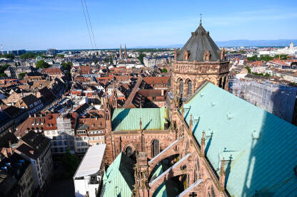 Strasbourg, Francuska Strasbourg, Francuska: Panoramski pogled na centar grada. Katedrala