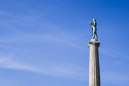 Statua Pobjednika, Kalemegdan Statua Pobjednika na Kalemegdanu, Beograd, Srbija. Simbol Beograda. Spomenik.
