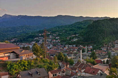 Panorama starog dijela grada Konjica. Bosna i Hercegovina