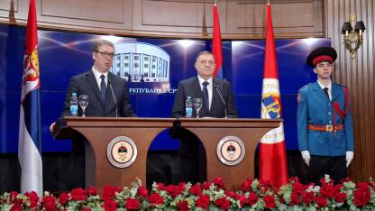 Konferencija za novinare Milorada Dodika, predsjednika Republike Srpske i Aleksandra Vučića, predsjednika Srbije