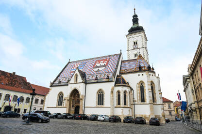 Zagreb, Hrvatska: Trg sv. Marka. Zagreb, Hrvatska: Trg sv. Marka. Crkva sv. Marka.