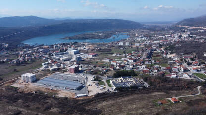 Grad Grude, Zapadna Hercegovina, snimljen iz vazduha. Panorama Gruda.