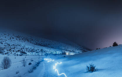 Zima u mjestu Zahum u općini Prozor-Rama.