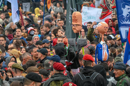 Studenti i građani traže pravdu za poginule tokom pada nadstrešnice u Novom Sadu. Studentski protest 15. marta 2025. godine.