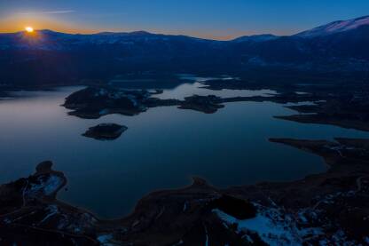 Zalazak na Ramskom jezeru zalazak na ramskom jezeru, ramsko, jezero, zalazak, večer