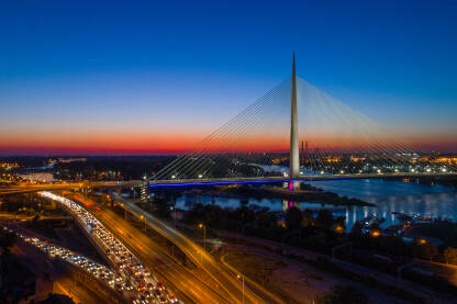 Most na Adi, Beograd, Srbija Most na Adi, Ada Ciganlija, Panorama, Beograd. Srbija