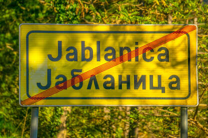 Jablanica znak izlaz Jablanica znak za izlaz iz grada.