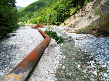 Devastacija nakon bujičnih poplava 04.10.2024. na kamenolomu Radava, na rijeci Željeznici u općini Kreševo.