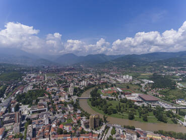 Zenica Grad Zenica iz zraka, centar grada.
