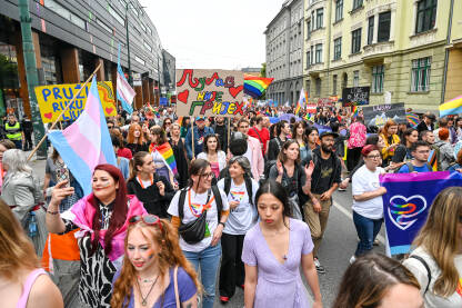 Povorka ponosa 2023 Sarajevo, Bosna i Hercegovina, 24. juna 2023.: Povorka ponosa na ulicama glavnog grada BiH. Protestna šetnja. LGBTIQ Pride.